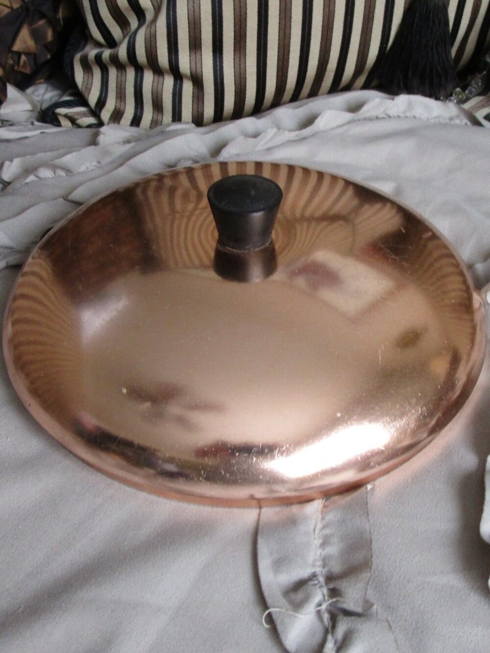 round domed copper pot lid